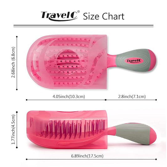 NuWay U.S. Patented Vented TravelC for All Hair Types is Hair Dryer Safe (Hot Pink)