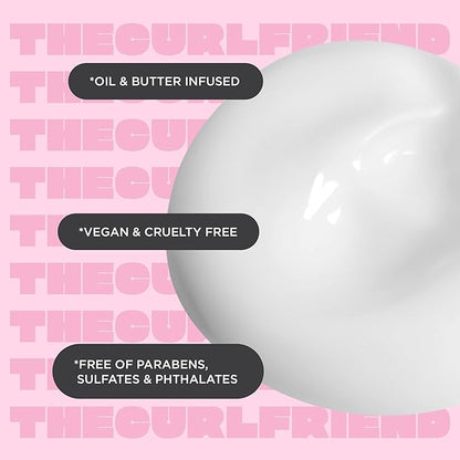 Cake Beauty Curl Friend Defining Curl Cream - Bounce Curly Hair Styling Product & Anti Frizz Control Heat Protectant for Hair Detangler – Cruelty Free & Vegan (Pack of 2)