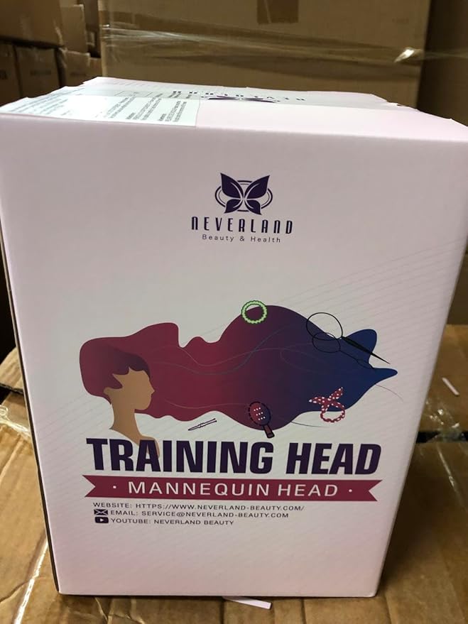 Neverland Beauty Mannequin Head with Hair with Tripod Stand, 20 Inch Cosmetology Manikin Practice Braiding Doll Head for Hair Styling, Training Head for Braiding Hairdressing for Kids