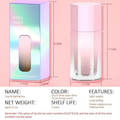 evpct Light Liquid Face Highlighter Makeup Waterproof Long Cheek Eyes