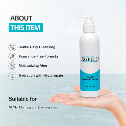Instantly Ageless AM/PM Botanical Facial Cleanser - Beauty Product Skin Care, Face Cleanser For Women and Men - 6 Fl oz. (177ml) Pump Bottle
