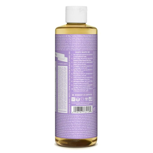 Dr. Bronner's - Pure-Castile Liquid Soap (Lavender, 16 ounce, 2-Pack) - Made with Organic Oils