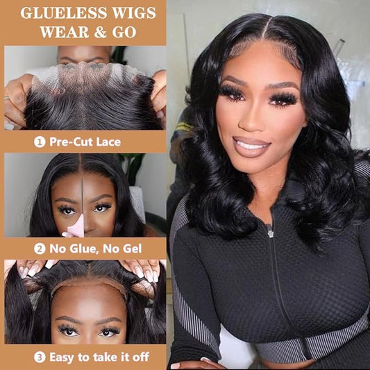 5x5 Closure Bob Wig Human Hair Body Short Bob Wig Wear and Go Glueless Wigs Transparent Lace Wig Pre Plucked for Women 180% Density Brazilian Virgin Bob Wig (5x5 Natural Color, 12 Inch)