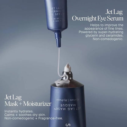 Summer Fridays Jet Lag Overnight Eye Serum - Nourishing Undereye Treatment for Dark Circles - Helps to Hydrate, Smooth, Firm & Depuff - Enriched with Glycerin to Lock in Moisture (0.5 Fl Oz)