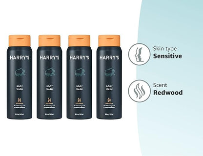 Harry's Body Wash for Men, Redwood, 16 Fl Oz (Pack of 4) - Packaging May Vary