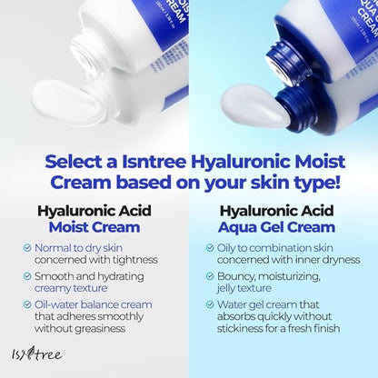 ISNTREE Hyaluronic Acid Moist Cream 100ml, 3.38 fl.oz | Korean Skincare | Balances Oil & Moisture | Deep Hydration