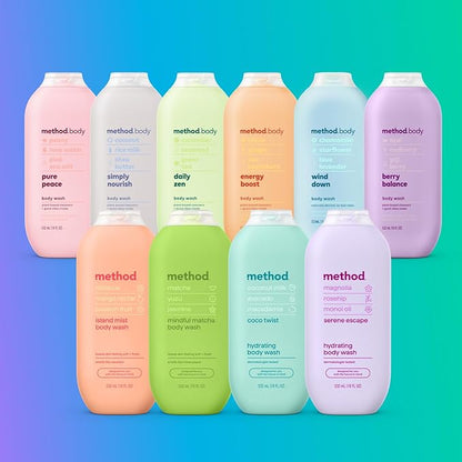 Method Body Wash, Pure Peace, Paraben and Phthalate Free, 18 oz (Pack of 6)
