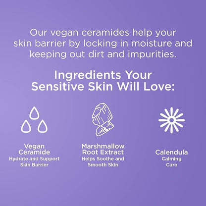 Pacifica Face Wash for Sensitive Skin Facial Cleanser Vegan Ceramide Barrier Repair Extra Gentle for Daily Fragrance Free for Sensitive Skin, Clean Beauty, Vegan & Cruelty-Free Dermatologist Tested