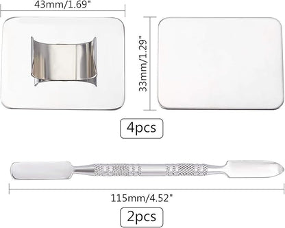 OLYCRAFT 6PCS Stainless Steel Makeup Palette Mini Ring