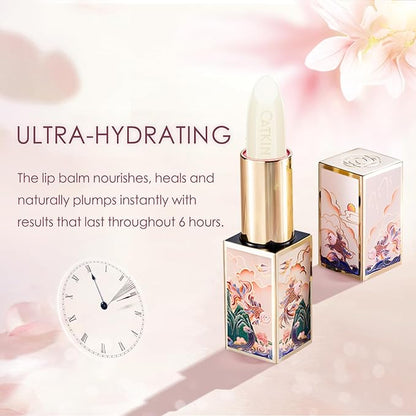 CATKIN Tinted Lip Balm Glitter Lip Stain Ultra Hydrating Lip Moistrurizer Chapstick with Vitamin E Nourishing For Cracked & Dry Lips 0.12 oz C11 Fairy - Coral Pink