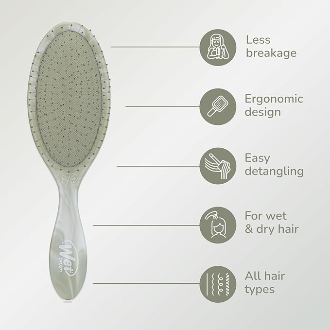 Wet Brush Original Detangler Hair Brush, Green (Watercolor Waves), Ultra-Soft IntelliFlex Bristles, Detangling Bristles Glide Through Tangles (Wet Dry & Damaged Hair), Women & Men (Pack of 2)