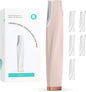 Sonic Dermaplaning Tool for Face - Rechargeable Dermaplane Razor with 6 Refill Dermablades, Facial Hair & Peach Fuzz Remover for Women (Pink)