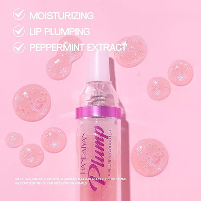 6 Colors Lip Plumper, Hydrating & Smooth Lip Wrinkles, Enhancing Plump Effect for Fuller Lips High Shine Lip Glaze Long Lasting Nourishing Lip Plumper for Women Girls (# 02)