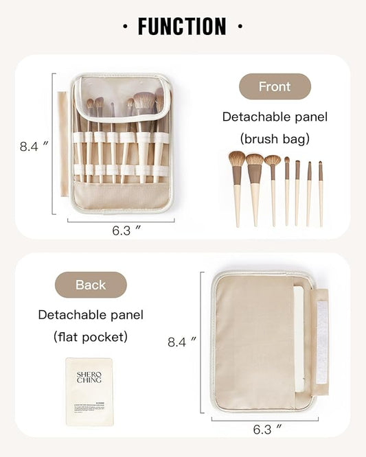 EACHY Travel Makeup Bag,Large Capacity Cosmetic Bags for Women,Waterproof Portable Pouch Open Flat Toiletry Bag Make up Organizer with Divider and Handle
