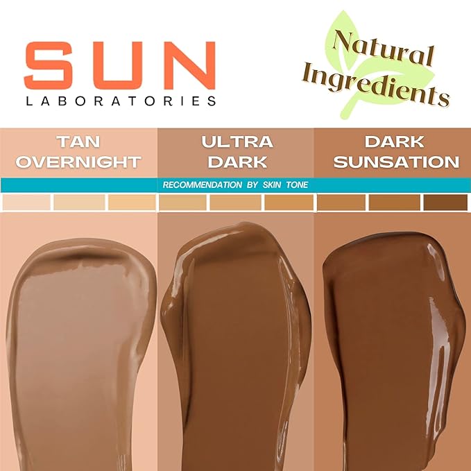 Sun Laboratories By Giesee Dark Sunsation Self Tanning Lotion 32 oz - Ultra Dark, Long Lasting, Fragrance Free Sunless Tanner for Men, Women - Organic, Non-Toxic, Natural Bronzer Self Tanner
