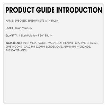 Rosewood Blush Powder Blush for Cheeks with Brush, Matte Blush Palette Blush Powder Face Blusher, Natural Blendable Formula Silky Lightweight Makeup Blush Rubores de Maquillaje, 012#