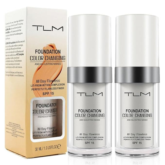TLM Color Changing Foundation,Nude Makeup Color Changing Concealer,2Pack,All