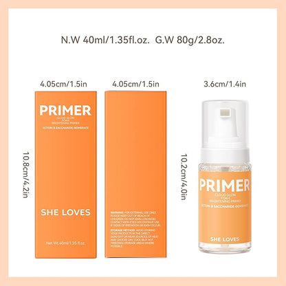 Cloud Glow Priming Foam Brightening Primer, , Pore Skin Tones 40 mL
