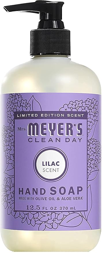 MRS. MEYER'S CLEAN DAY Liquid Hand Soap Bottle, Lilac, 12.5 Fl Oz (Pack of 6)