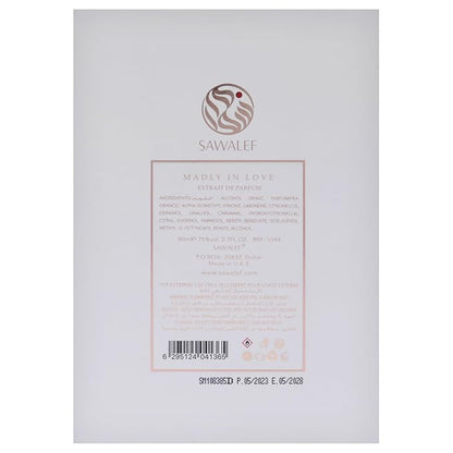Swiss Arabian Sawalef Madly In Love - Luxurious Floral Body Spray for Women - Long-Lasting Body Mist with Litchi, Bergamot, Cedar, and Vanilla - 2.7 oz EDP Spray