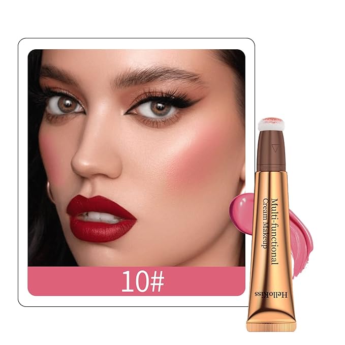 Contour Beauty Wand,Liquid Blush Wand,Face Contouring with Cushion Pink Blush