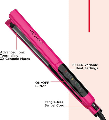 Revlon Smooth Brilliance Ceramic Hair Flat Iron | Smooth Glide and Ultra-Sleek Sylas, (1 in)