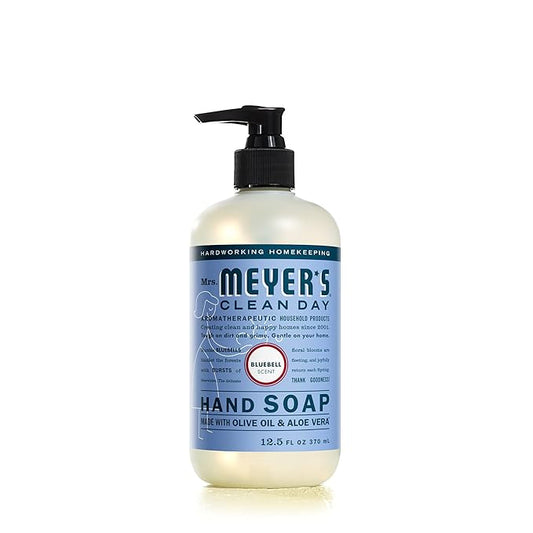 MRS. MEYER'S CLEAN DAY Hand Soap, Made with Essential Oils, Biodegradable Formula, Bluebell, 12.5 fl. oz - Pack of 6