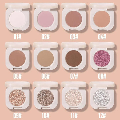 Glitter Shimmer Sparkle Eyeshadow Palette Makeup for Green Blue Eyes, Light Brown Glitter Shimmer Metallic Holographic Multichrome Cream Iridescent Single Monochrome Eye Shadow Makeup
