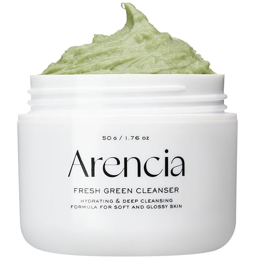 Korean Rice Mochi Face Cleanser & Daily Scrub - Moisturizing, Brightening & Deep-Cleansing - All Skin Types, Vegan, Organic - with Rice Powder, Rice Water & Green Tea (1.76oz)