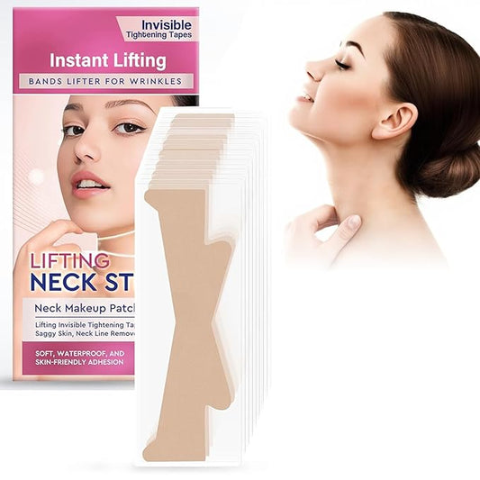 Neck Wrinkle Patches, High Elastic Anti Wrinkle Patches for Lifting Loose Skin, Improve Neck Fine Lines & Wrinkles, Pink