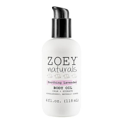 Zoey Naturals - Soothing Lavender Body Oil for Kids and Babies, Calming, Moisturizing, Hydrating, Made in USA