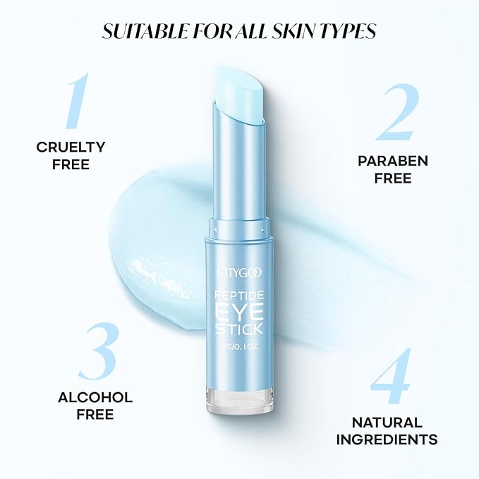 CITYGOO Retinol Eye Stick With Collagen, Hyaluronic Acid For Dark Circle, Under Eye Cream Anti Aging, For Puffiness and Bags Reduces Fine Lines (Peptide Moisturizing Eye Stick, 1pcs)