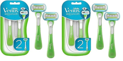 Gillette Venus Extra Smooth Green Disposable Women's Razors - 2 Count (Pack of 2)