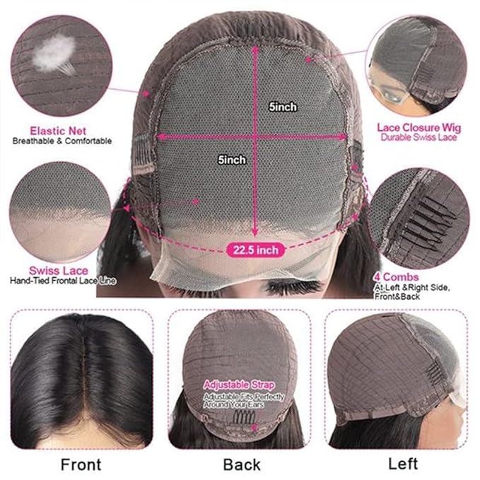 5x5 HD Transparent Lace Front Wigs Human Hair Pre Plucked with Baby Hair 180% Density Brazilian Body Wave Human Hair Wigs for Black Women Full and Thick(Body Wave Wig, 20 Inch)