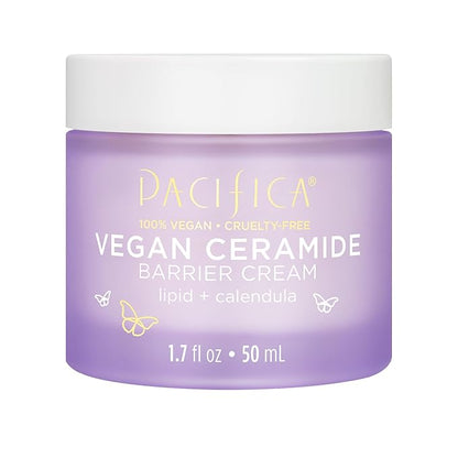 Pacifica Face Cream - Vegan Ceramide Barrier Cream w/Niacinamide & Shea Butter - Hydrating Daily Face Moisturizer Fragrance Free for Sensitive Skin, Vegan, Clean Beauty Allergy & Dermatologist Tested