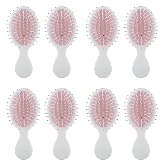 Bridesmaid Proposal Gifts 8pcs Mini Travel Brush bachelorette party accessories Cute hair Brush for Wedding Party Favors for Wedding Party Favors (White, 8pcs)