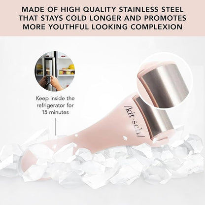 Kitsch Ice Roller for Face - Stainless Steel Ice Face Rollers for Women - Soothes Facial Puffiness, Sore Muscles, and Headaches | Self Care Gifts for Women - Terracotta