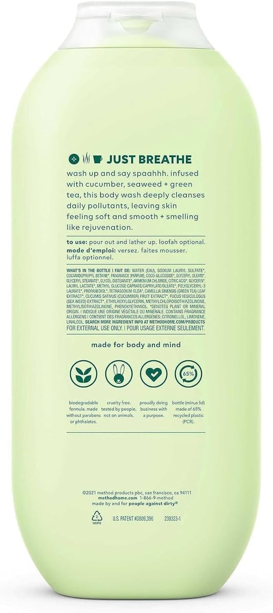 Method Body Wash, Daily Zen, Paraben and Phthalate Free, 18 oz (Pack of 6)