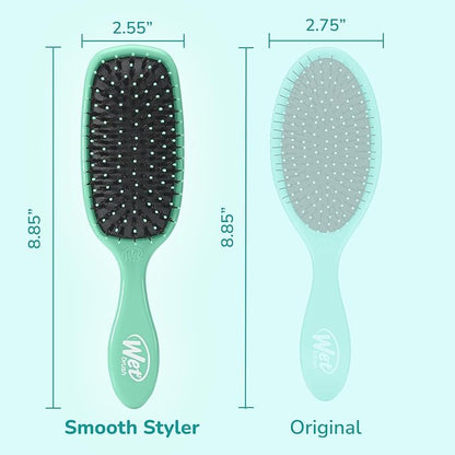 Wet Brush Shine Enhancer, Aqua, Natural Boar Bristles with Ultra-Soft IntelliFlex Technology, Leaves Hair Shiny and Smooth, Detangling Brush for All Hair Types, For Women, Men, Wet & Dry Styling