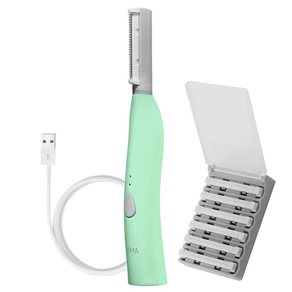 SPA SCIENCES - SIMA Patented Dermaplane Razor for Women Face – Painless 2-in-1 Facial Exfoliation & Peach Fuzz Hair Removal – Anti-Aging – 3 Speeds – Rechargeable – 7 Weeks Treatment