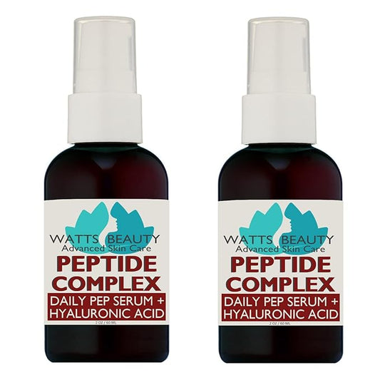 Peptide Anti-Aging Face Serum - Hyaluronic Acid and Collagen Boosting Daily Face Care Polypeptide Complex with L-Arginine Firms Wrinkles and Boosts Collagen 4 oz
