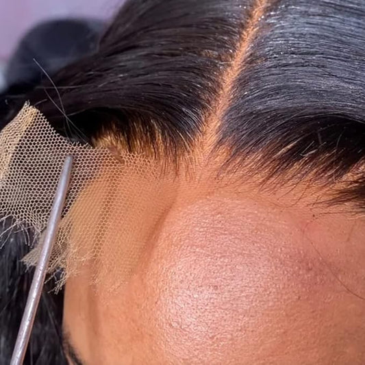 0.1 mm Ultra-thin 5x5 SKINLIKE HD Lace Closure Wigs Human Hair,200% Density Glueless HD Lace Front Wigs Human Hair Pre Plucked Bleached Knots Swiss Lace Straight Wigs for Women 24 Inch