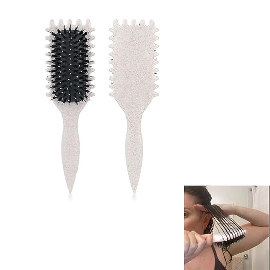 Beige 1 PCS Curl Hair Brush, Curly Defining Brush, Vented Hair Brush for Shaping, Detanging and Defining Curls For Women and Men Less Pulling