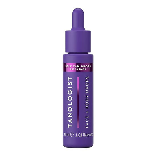 Tanologist Extra Dark Self Tan Drops, Streak-Free Body & Face Tanning Drops, For Moisturizer & Lotion, Natural Face Tanner, Skincare Ingredients, 1.01 fl. oz/30 ml Bottle