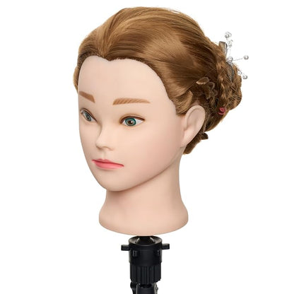 Neverland Beauty Mannequin Head, 24 Inch Cosmetology Doll for Hair Styling, Training Practice Braiding With Table Clamp and DIY Styling Set #27