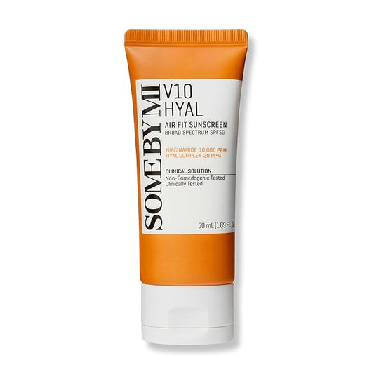 SOME BY MI V10 Hyal Air Fit Sunscreen SPF 50 – 1.69oz, 50ml – Korean Centella Sunscreen for Face with UV Protection – Non-Greasy, No White Cast, No Eye Irritation for Sensitive Skin – Korean Skin Care