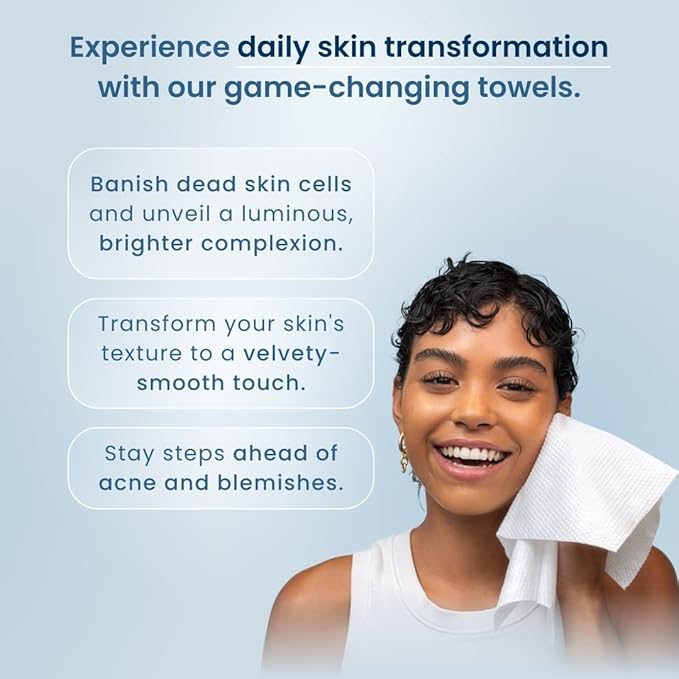 Clean Skin Club Clean Towels XL™ Supreme, 100% USDA Biobased Face Towel, Disposable Face Towelette, Eczema Association Accepted, Makeup Remover Dry Wipes, Ultra Soft, 50 Ct, 1 Pack
