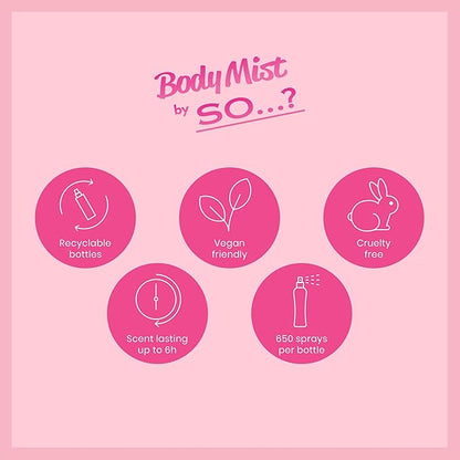 So…? Body Mist Set - Perfumes for Women - Vanilla Perfume, Red Velvet, Cherry Blossom - Scents Lasting 6 Hours - Fragrance Gifts for Women - 3 pcs