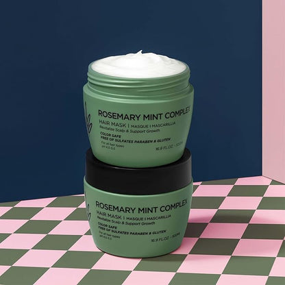 Luseta Rosemary Mint Hair Mask for Dry Damaged Hair Strengthening Hair Treatment for Thinning Hair Deep Nourishment for Split Ends, and Breakage Color Safe for All Hair Type 16.9oz