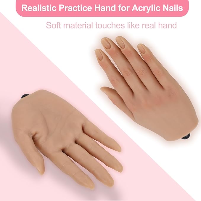 Nail practice hand for acrylic